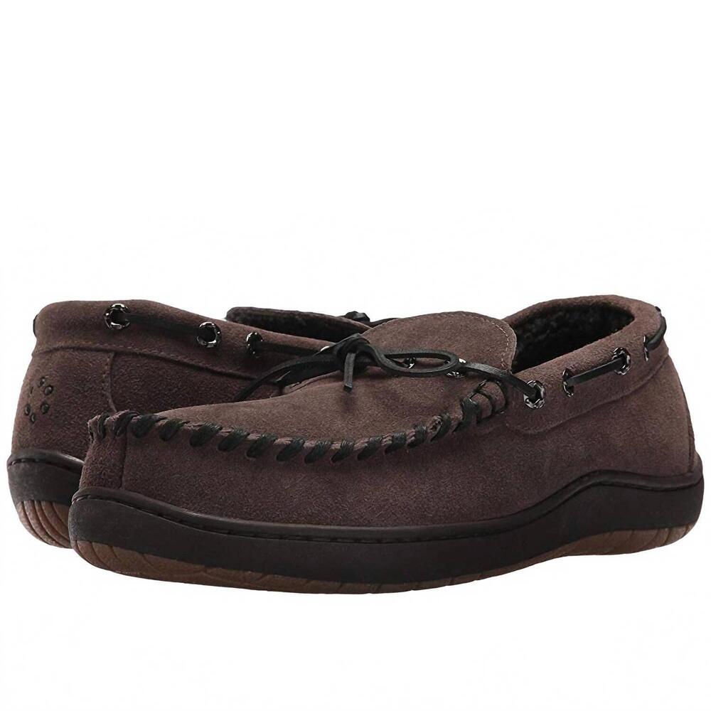 NEW TEMPUR-PEDIC men's therman moccasin slipper - wide in chocolate